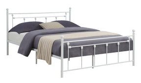 Canon Queen Metal Slatted Headboard Platform Bed - White - Half Price Furniture