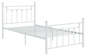 Canon Twin Metal Slatted Headboard Platform Bed - White - Half Price Furniture