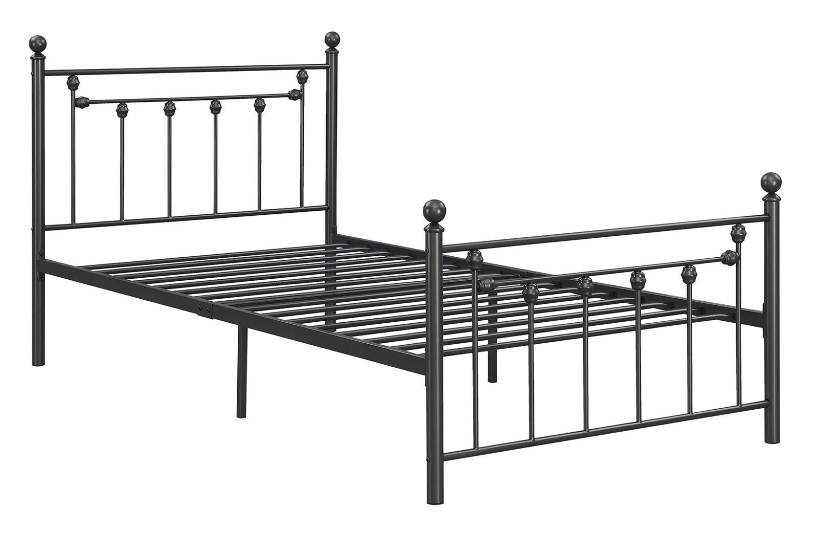 Canon Full Metal Slatted Headboard Platform Bed - Gunmetal - Half Price Furniture