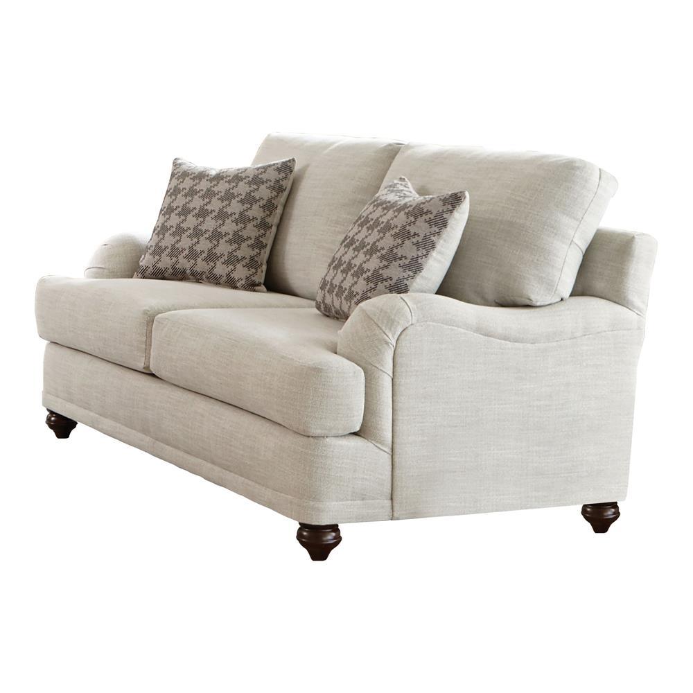 Glenn Cushion Back Loveseat Light Grey - Half Price Furniture