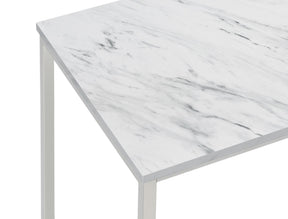 Leona Coffee Table with Casters White and Satin Nickel - Half Price Furniture