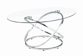 Warren 3-piece Occasional Set Chrome and Clear - Half Price Furniture