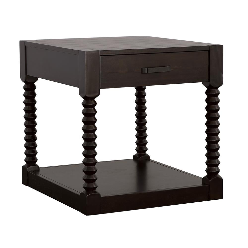 Meredith 1-drawer End Table Coffee Bean - End Table - Half Price Furniture