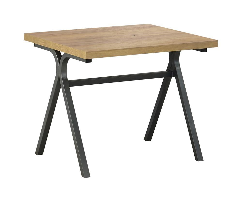 Colmar 3-piece Trestle Occasional Table Set Golden Oak and Gunmetal - Half Price Furniture