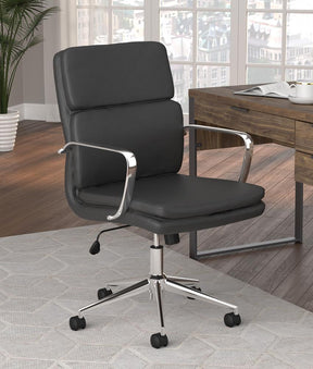 Ximena Standard Back Upholstered Office Chair Black - Half Price Furniture