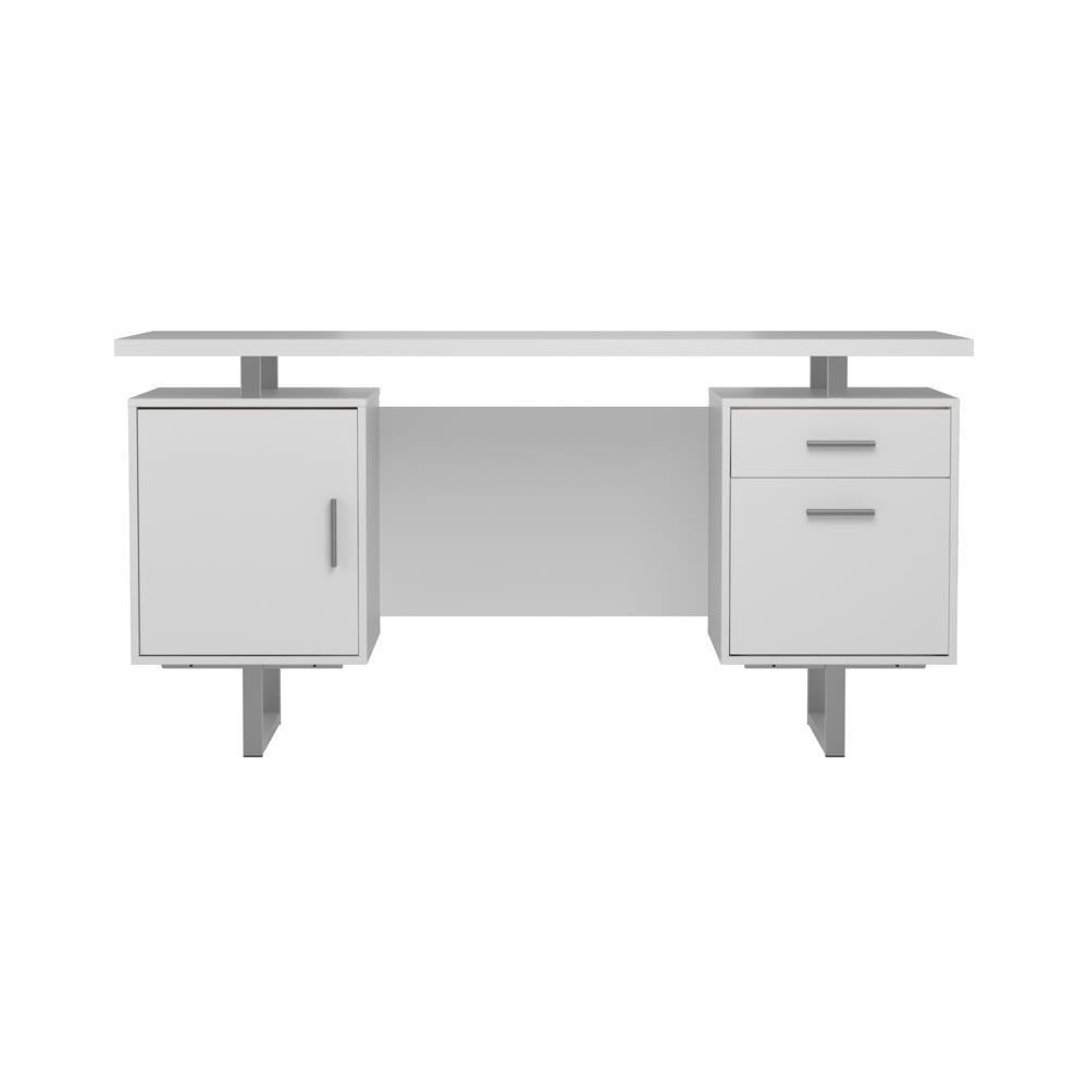 Lawtey Floating Top Office Desk White Gloss - Half Price Furniture