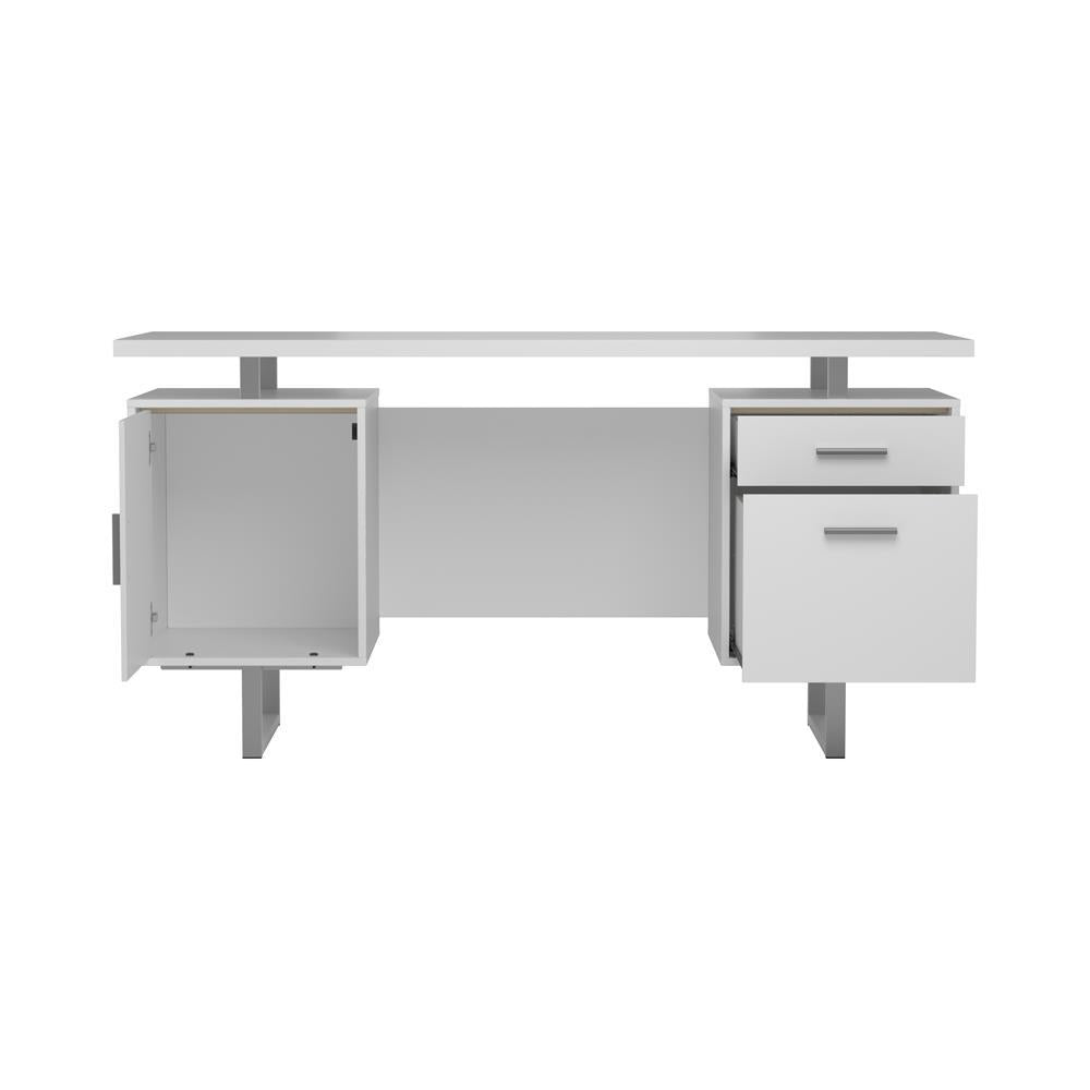 Lawtey Floating Top Office Desk White Gloss - Half Price Furniture