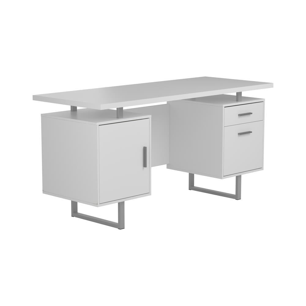 Lawtey Floating Top Office Desk Weathered Grey - Half Price Furniture