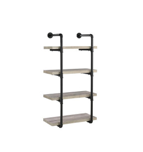 Elmcrest 24-inch Wall Shelf Black and Grey Driftwood - Half Price Furniture