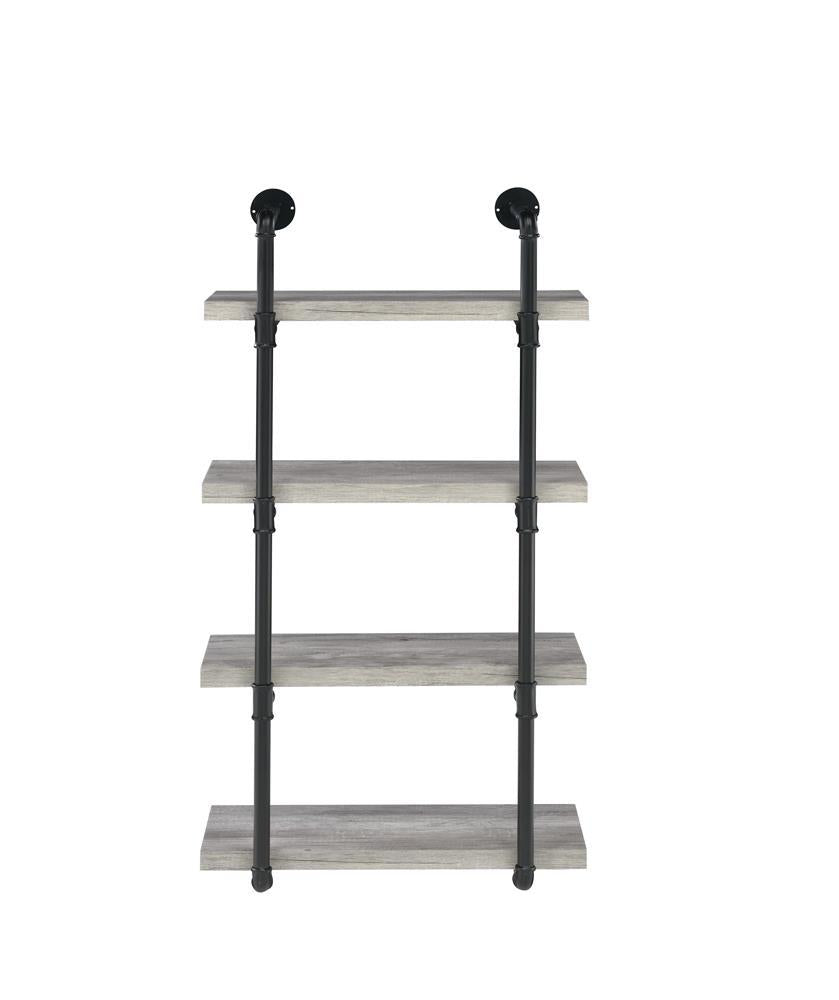 Elmcrest 24-inch Wall Shelf Black and Grey Driftwood - Half Price Furniture