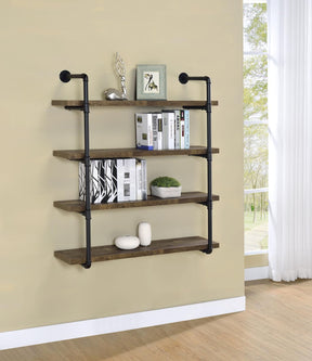 Elmcrest 40-inch Wall Shelf Black and Grey Driftwood - Half Price Furniture