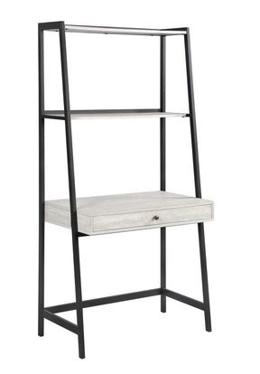 Pinckard 1-drawer Ladder Desk Grey Stone and Black - Half Price Furniture