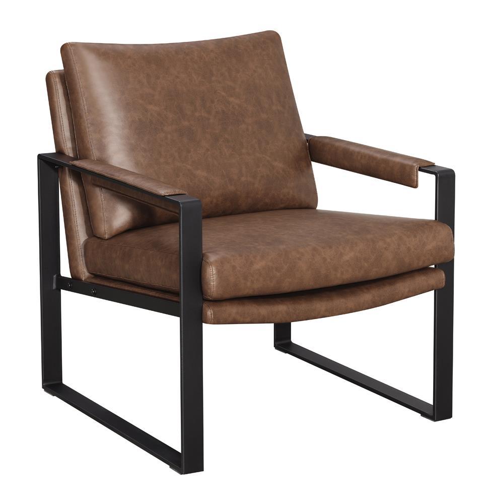 Rosalind Upholstered Accent Chair with Removable Cushion Umber Brown and Gunmetal - Half Price Furniture