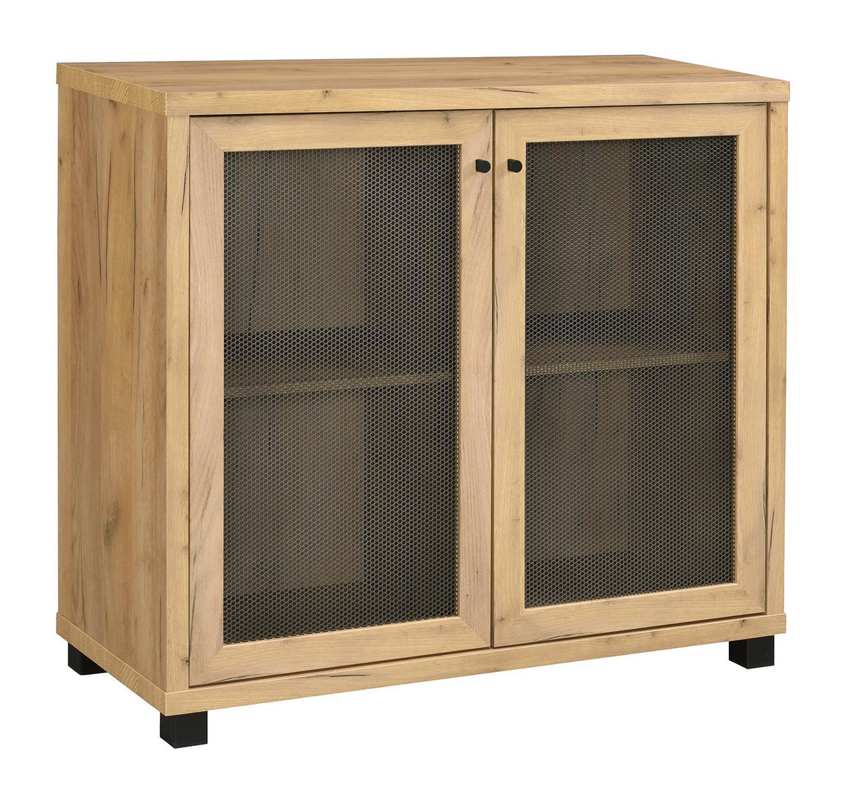 Mchale Accent Cabinet with Two Mesh Doors Golden Oak - Accent Cabinet - Half Price Furniture