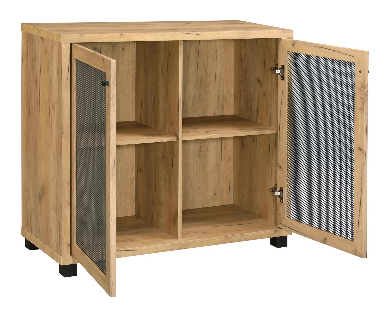 Mchale Accent Cabinet with Two Mesh Doors Golden Oak - Half Price Furniture