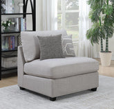 Cambria Upholstered Armless Chair Grey Half Price Furniture