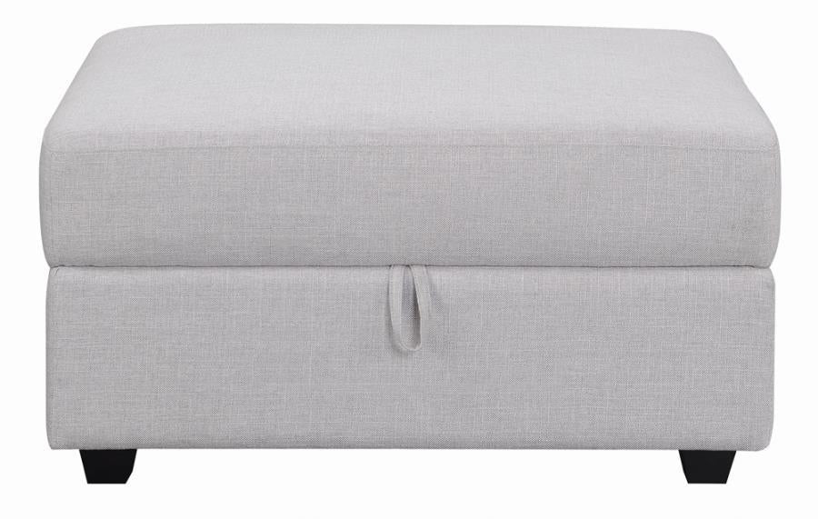 Cambria Upholstered Square Storage Ottoman Grey - Half Price Furniture