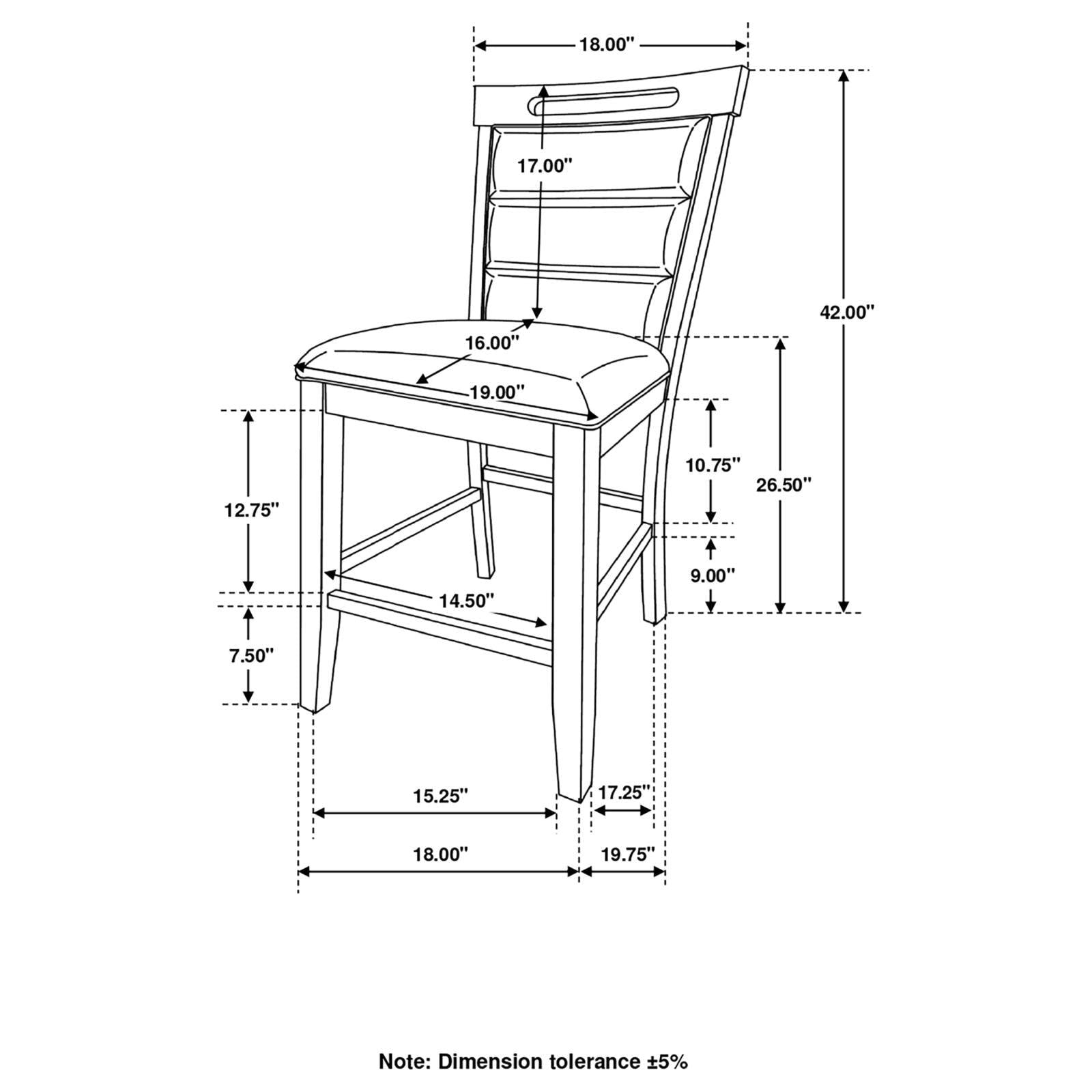 Prentiss Upholstered Counter Height Chair (Set of 2) Black and Cappuccino - Half Price Furniture