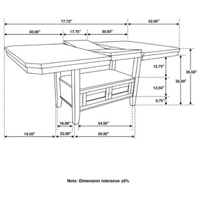 Prentiss Rectangular Counter Height Table with Butterfly Leaf Cappuccino - Half Price Furniture