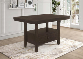 Prentiss Rectangular Counter Height Table with Butterfly Leaf Cappuccino - Half Price Furniture