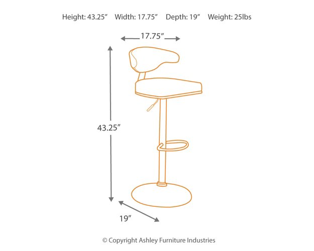 Bellatier Adjustable Height Bar Stool - Half Price Furniture