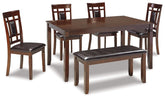 Bennox Dining Table and Chairs with Bench (Set of 6) Half Price Furniture