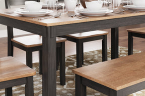 Gesthaven Dining Table with 4 Chairs and Bench (Set of 6) - Half Price Furniture