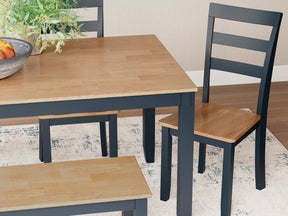 Gesthaven Dining Table with 4 Chairs and Bench (Set of 6) - Half Price Furniture