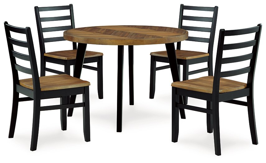 Blondon Dining Table and 4 Chairs (Set of 5)  Half Price Furniture