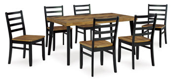 Blondon Dining Table and 6 Chairs (Set of 7) - Half Price Furniture