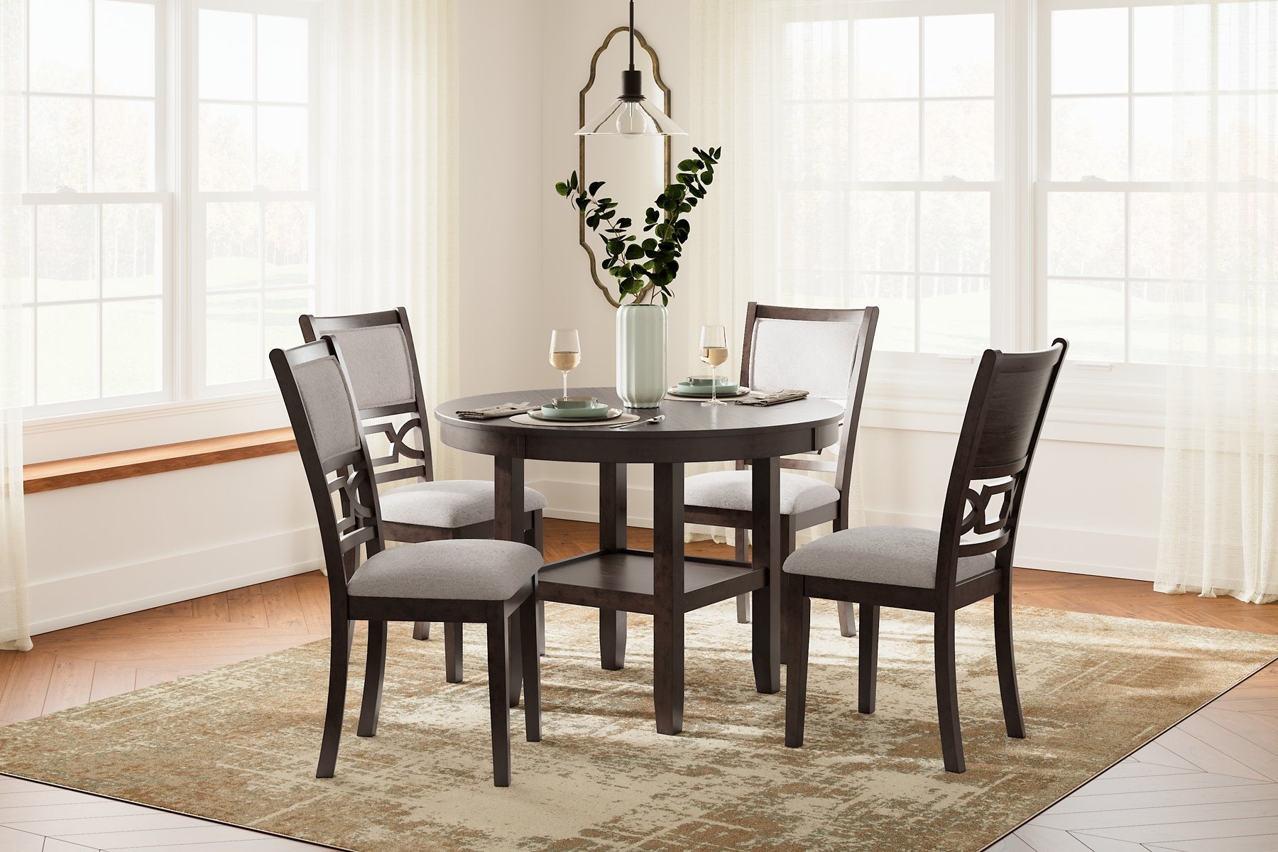 Langwest Dining Table and 4 Chairs (Set of 5) - Half Price Furniture