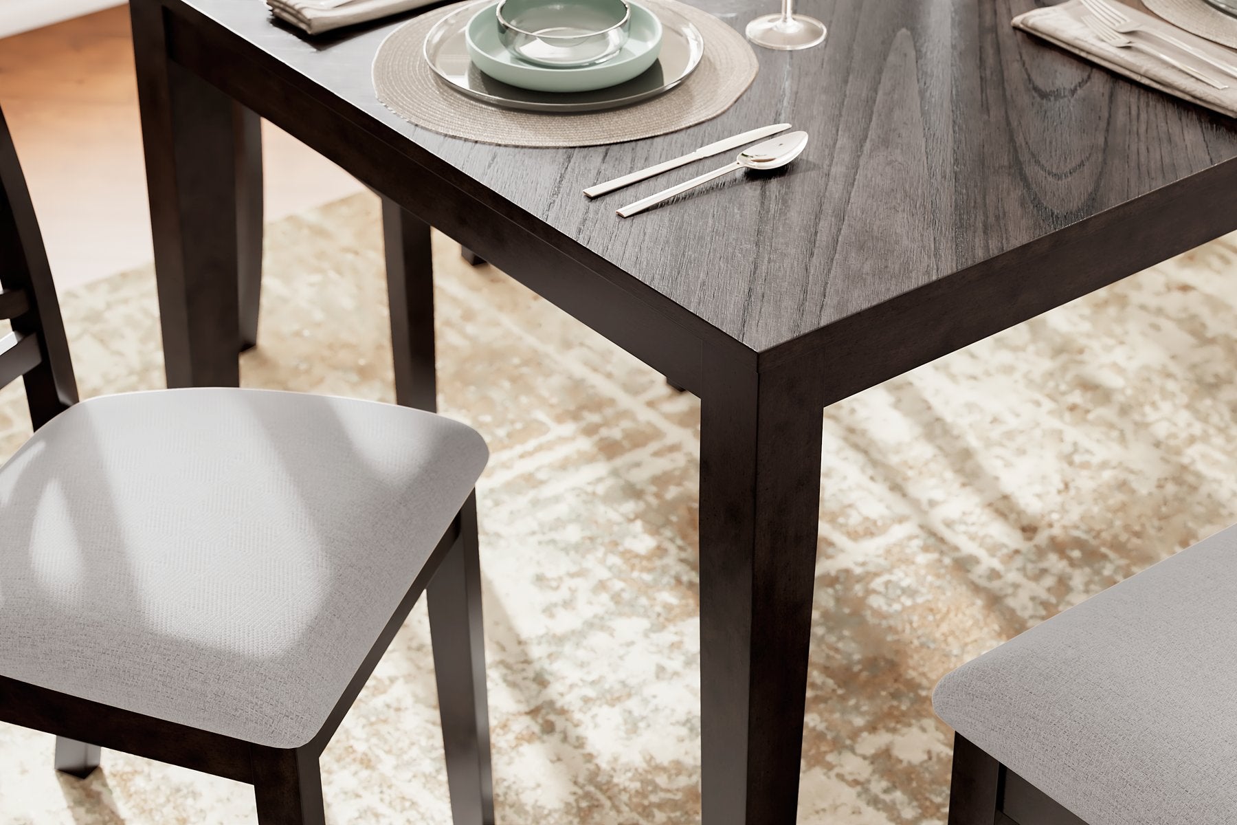 Langwest Dining Table and 4 Chairs and Bench (Set of 6) - Half Price Furniture