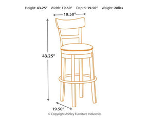 Pinnadel Bar Height Bar Stool - Half Price Furniture