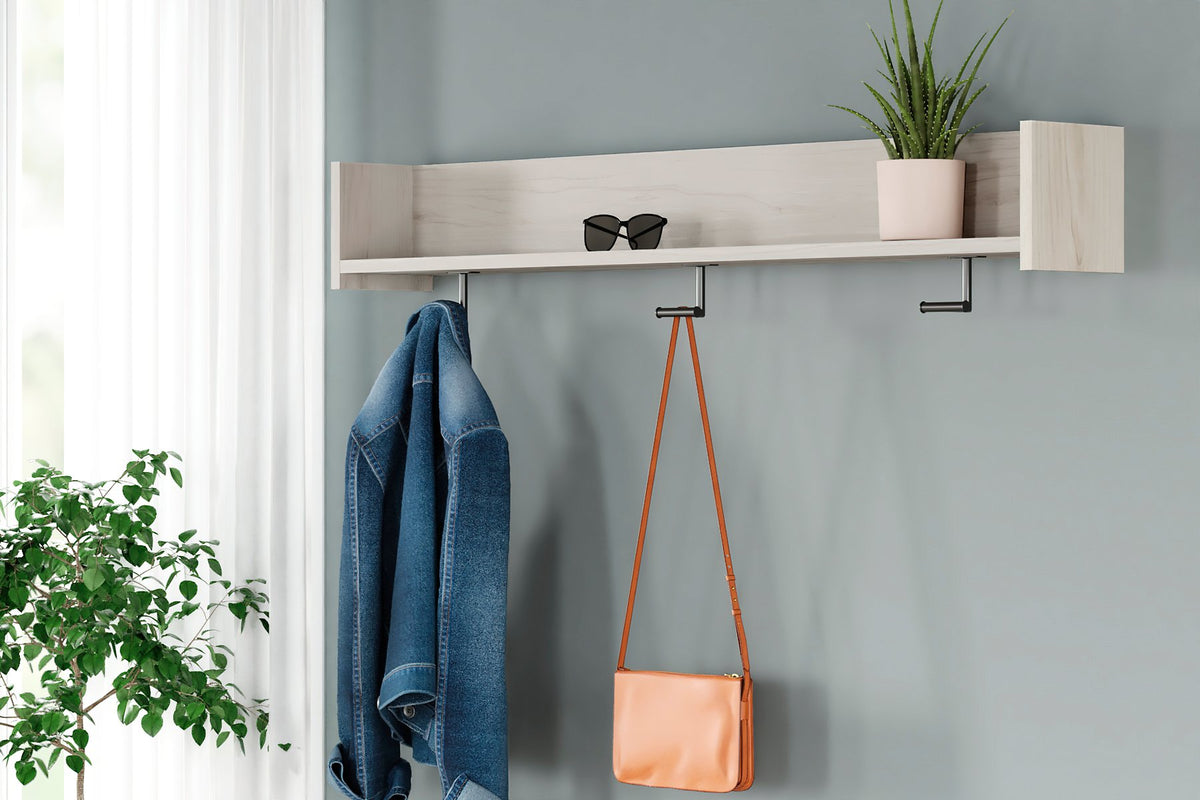 Socalle Wall Mounted Coat Rack with Shelf - Half Price Furniture