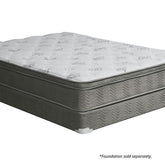 ALEKSA White, Gray 11" Euro Top Mattress, Cal.King Half Price Furniture