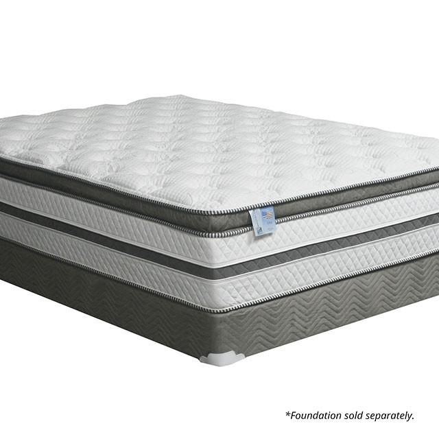 SIDDALEE White/Gray 16" Euro Pillow Top Mattress, Full Half Price Furniture