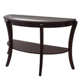 Finley Espresso Semi-Oval Coffee Table Half Price Furniture