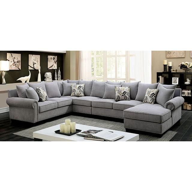 SKYLER II Gray Sectional, Gray Half Price Furniture