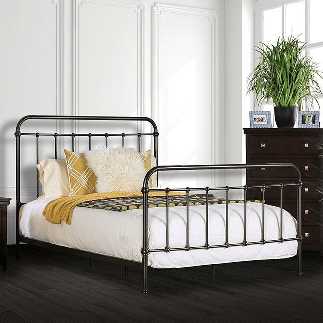 IRIA Dark Bronze Queen Bed Half Price Furniture