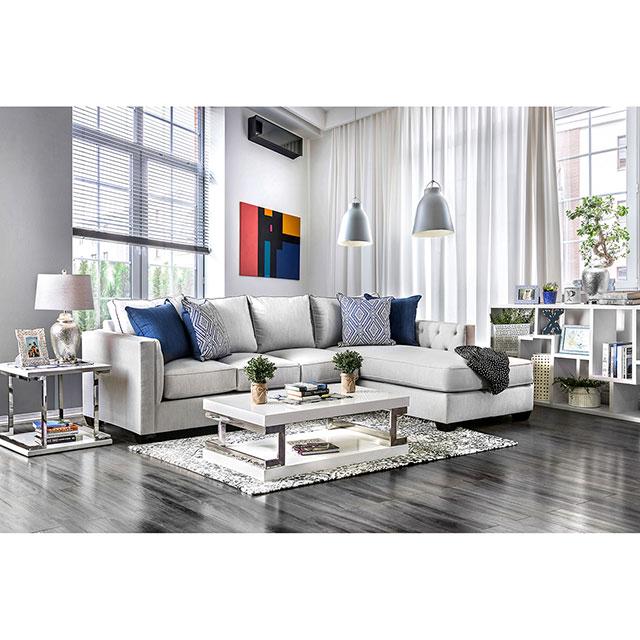 Ornella Light Gray/Blue Sectional Half Price Furniture
