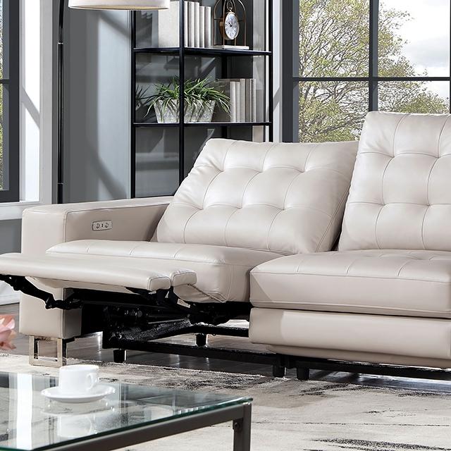 ABBERTON Power Loveseat, Beige Half Price Furniture