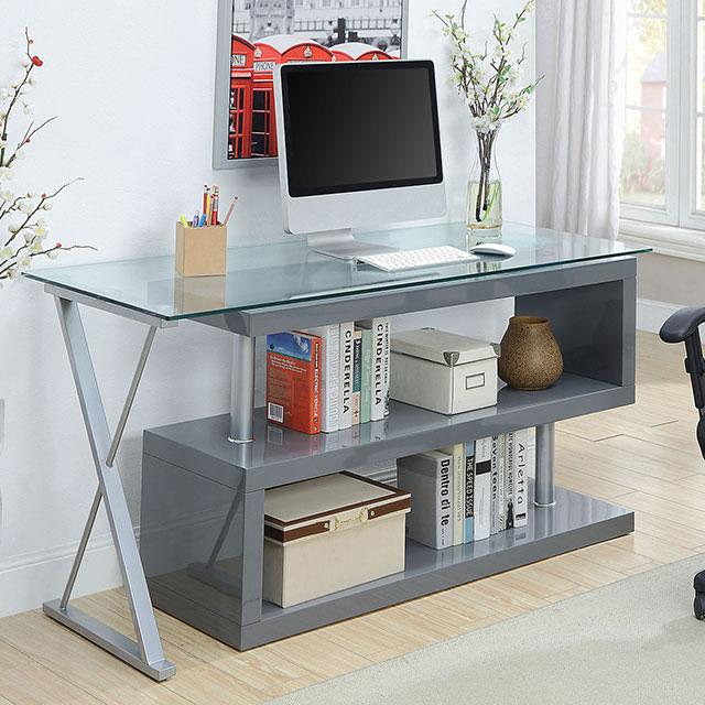 Acke Gray Desk Half Price Furniture