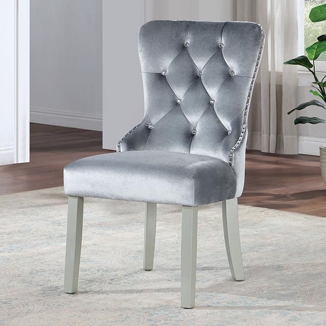 ADALIA Wingback Chair (2/CTN), Silver/Dark Gray Half Price Furniture