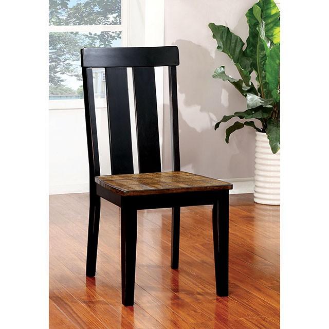 ALANA Antique Oak/Black Side Chair (2/CTN) Half Price Furniture