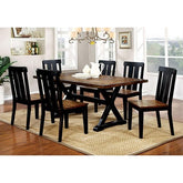 ALANA Antique Oak/Black Dining Table Half Price Furniture