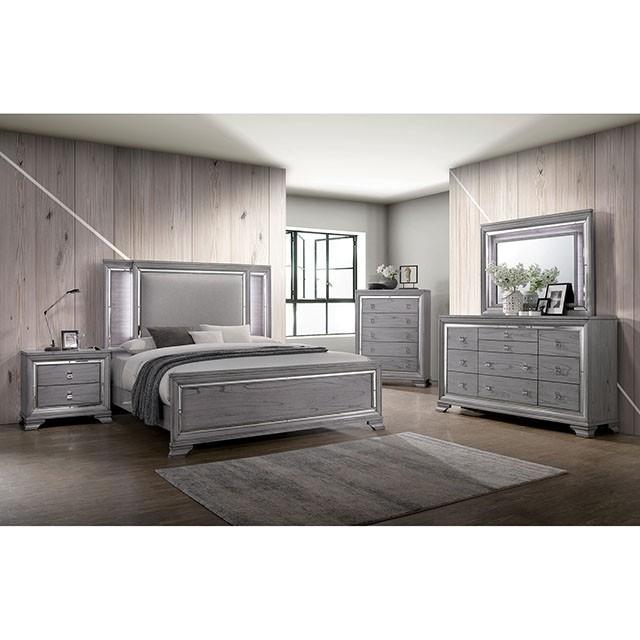 Alanis Light Gray Night Stand Half Price Furniture