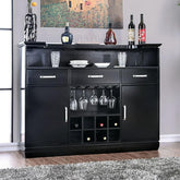 Alena Black Bar Table w/ LED Touch Light & Mirror Half Price Furniture