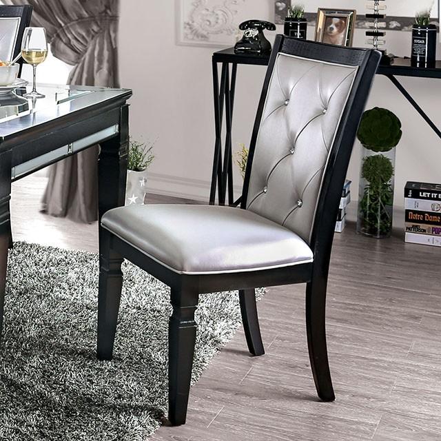 Alena Black/Silver Side Chair (2/CTN) Half Price Furniture