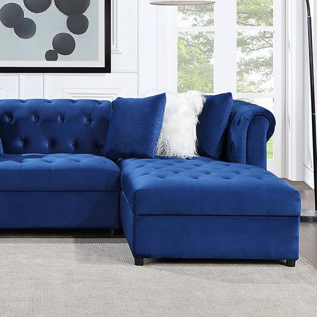 ALESSANDRIA Sectional, Navy Half Price Furniture