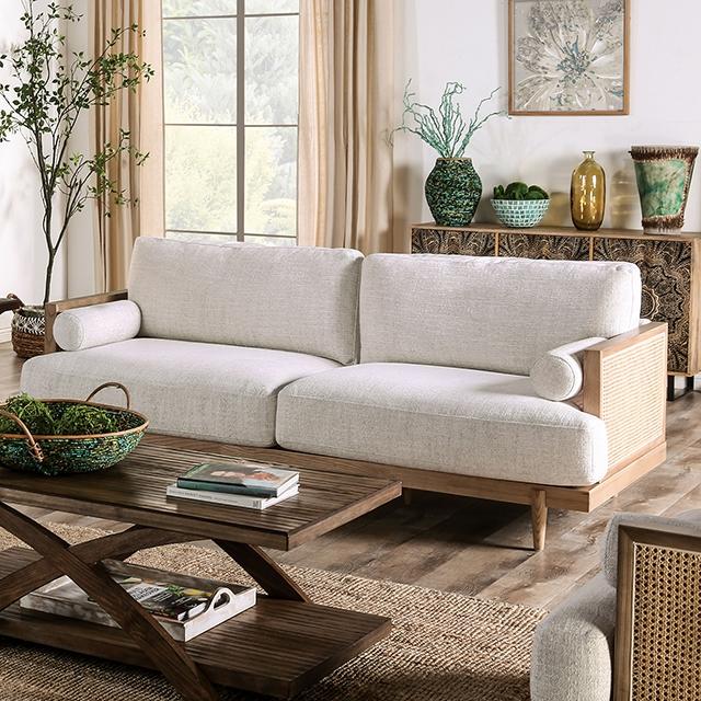 ALESUND Sofa, Beige/Light Oak Half Price Furniture